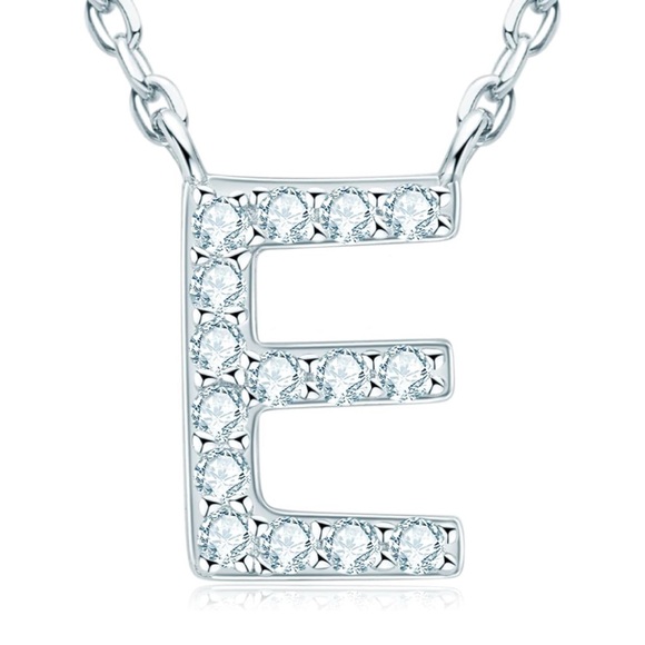 Diamond Moissanite Pave Initial “E” Letter Dainty Chain Adjustable Necklace - Picture 7 of 7